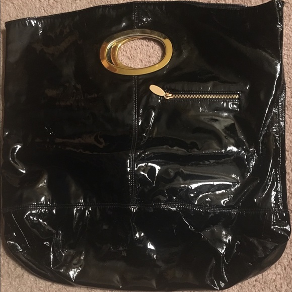 Joy Mangano Bags Joy Mangano Reversible Tote Leatherpatent Leather